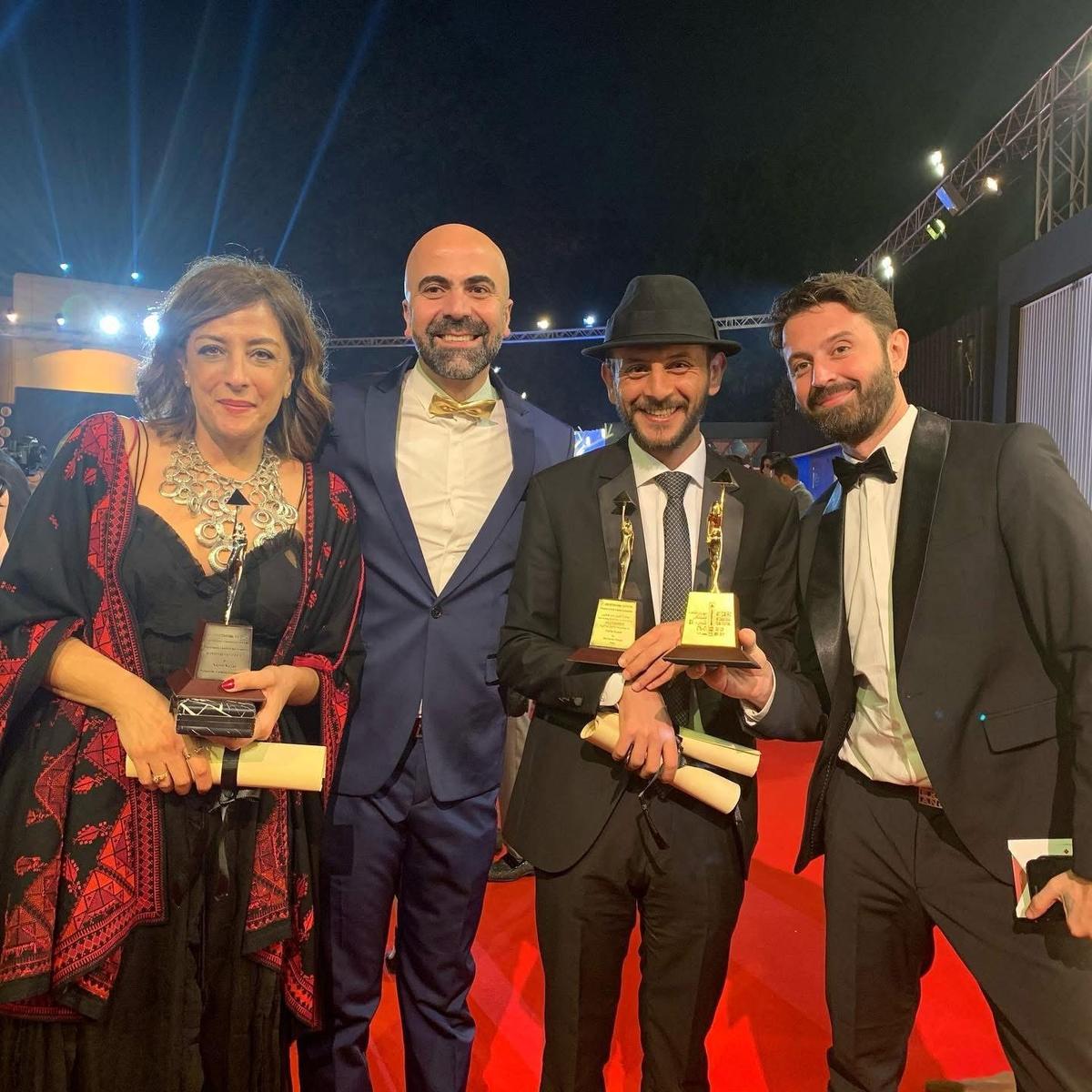 Cairo, 2019 — with Alaa Karkouti and Maher Diab (MAD Solutions · Arab Cinema Center) and director Najwa Najjar